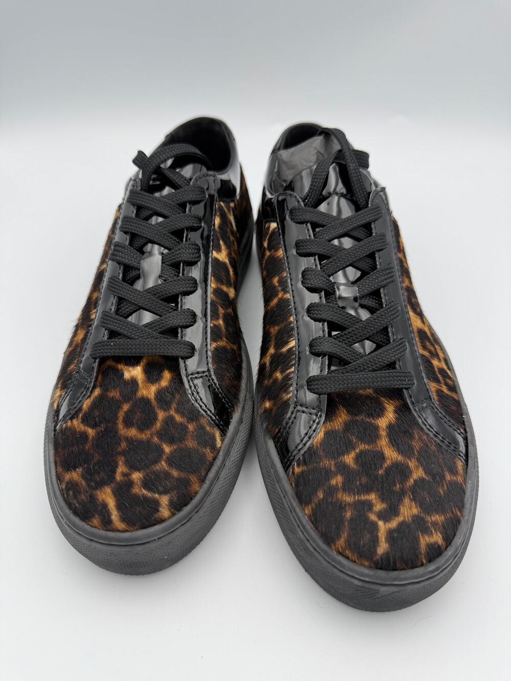 The Kooples Leo Poulain Leather Sneakers Leopard Print U.S Size 10